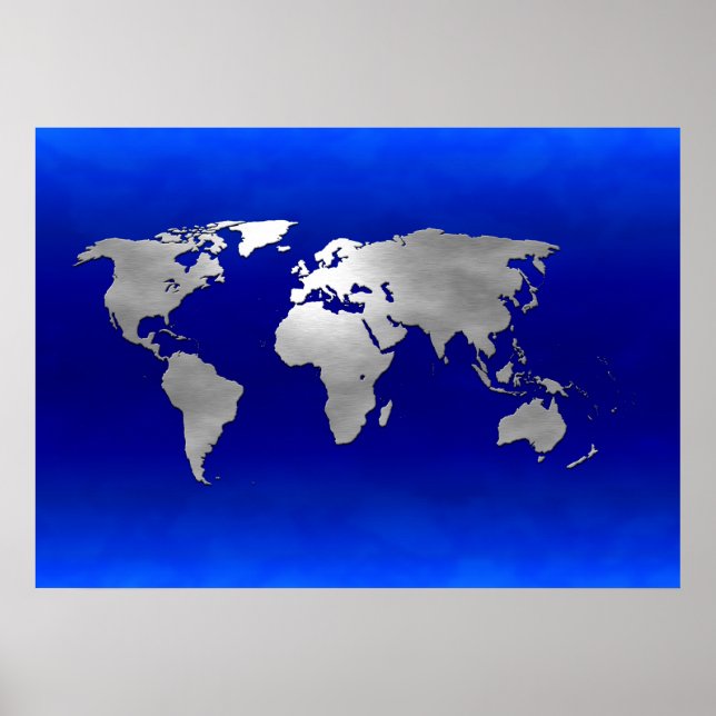 Metallische Erdkarte Poster (Vorne)
