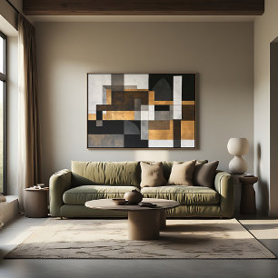 Metallische Geometrie Golden Balance Leinwanddruck