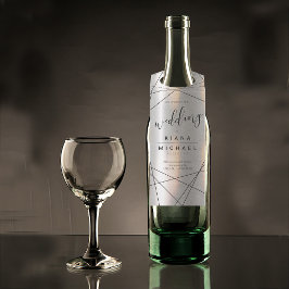 Metallische Geometrische Hochzeitsilber/Schwarz-ID Flaschenanhänger