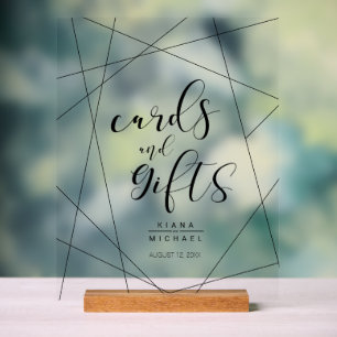 Metallische geometrische Karten & Geschenke Silber Acrylschild