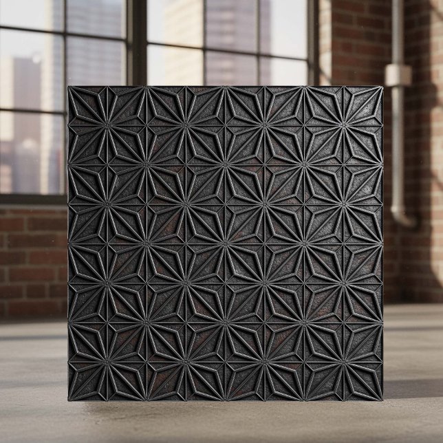 Metallische geometrische Sternenexplosion Gusseise Fliese (Von Creator hochgeladen)