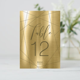 Metallische geometrische Tischnummern Gold-ID648