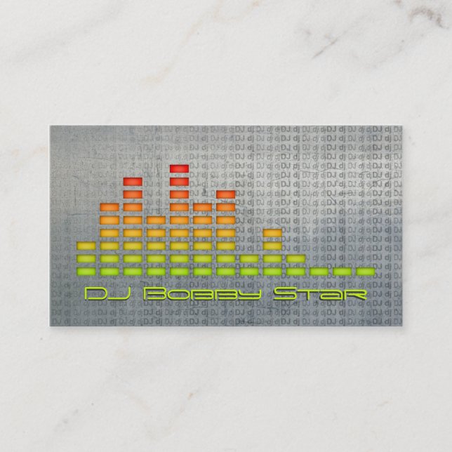 Metallische Geschäftskarte coolen DJ-Entzerrers Visitenkarte (Vorderseite)