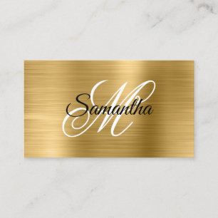 Metallische Gold-Fancy-Monogramm Visitenkarte