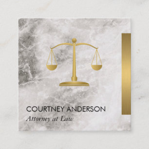 Metallische Gold Trim Marmor und Lederscales Icon Quadratische Visitenkarte