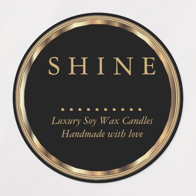 ⭐ metallische Gold- und Black-Labels Etiketten (Design 1)