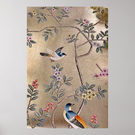 Metallische Golden Garden Chinoiserie mit Song Bir Poster