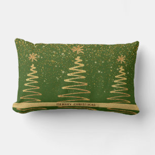 Metallische goldene Bäume Weihnachtsgeschenk Grün Lendenkissen