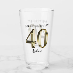 Metallische goldene Folie 40. Geburtstag Glas