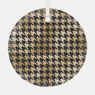 Metallische goldene Hunde Zahn, Modemuster. Ornament Aus Glas