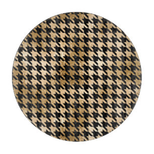 Metallische goldene Hunde Zahn, Modemuster. Schneidebrett