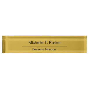 Metallische Goldfarbe elegant schlicht minimalisti Namensplakette