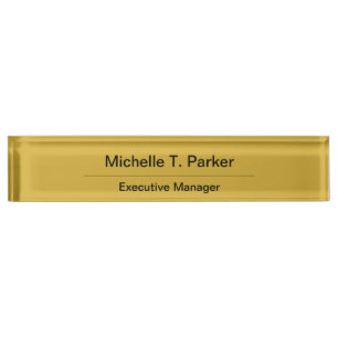 Metallische Goldfarbe elegant schlicht minimalisti Namensplakette