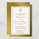 Metallische Goldkreuz-Heilige Kommunion oder Bestä Einladung (Vorne/Hinten)