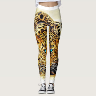 Metallische Goldleopard Leggings & Yoga Pants