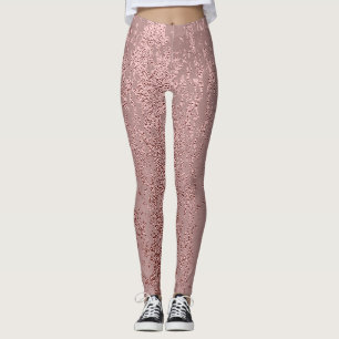 Metallische Goldtextur, Rosenquarz. Leggings