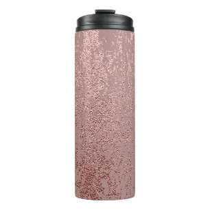 Metallische Goldtextur, Rosenquarz. Thermosbecher