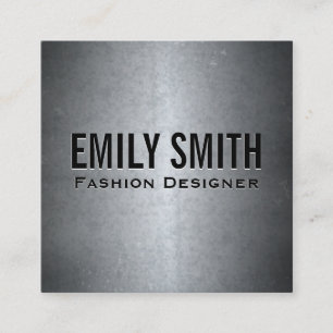 Metallische graue Textur   Einfache Minimal Quadratische Visitenkarte