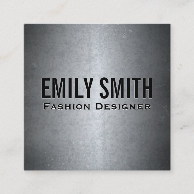 Metallische graue Textur | Einfache Minimal Quadratische Visitenkarte (Vorderseite)