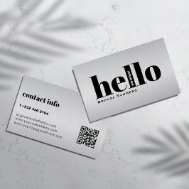 Metallische Graue Textur Personalisierte schwarze Visitenkarte