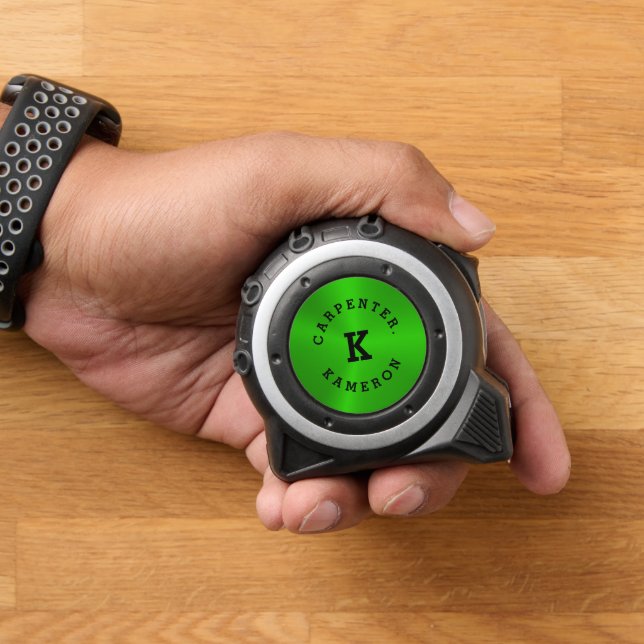 Metallische grüne Textur, kundenspezifische Monogr Maßband (Zuhause)