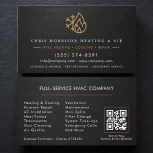 Metallische HVAC-Serviceunternehmen-QR-Code Visitenkarte