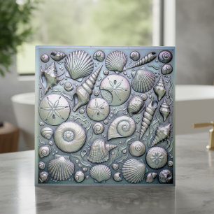Metallische Irisierende Muscheln ID1223 Fliese