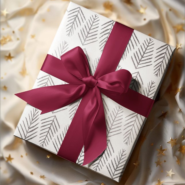 Metallische Kiefernbäume - silber Geschenkpapier Set (Von Creator hochgeladen)