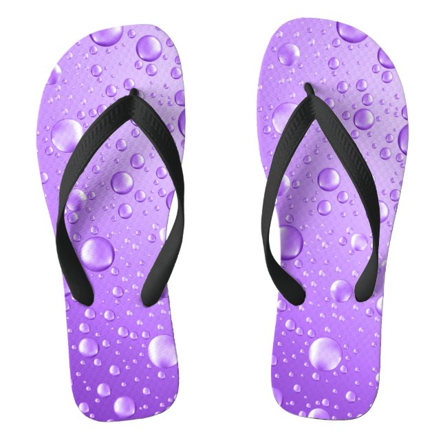 Metallische Lila Abstrakte Regenfälle Flip Flops (Fußbett)