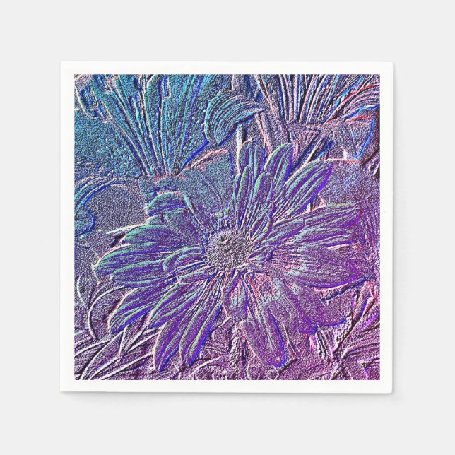 Metallische Lila Blüte Serviette (Vorderseite)