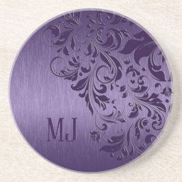 Metallische Lila gebürstete Aluminium, Lila Spitze Getränkeuntersetzer