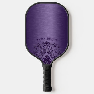 Metallische Lila gebürstete Aluminium, Lila Spitze Pickleball Schläger