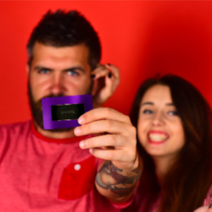 Metallische Lila Pflaumenschwarze Champaign Frame  Visitenkarte