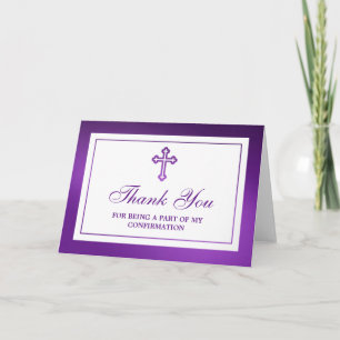 Metallische lila quere heilige dankeskarte