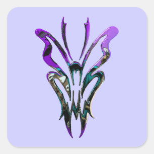 Metallische Lila Schmetterlingsfleckenpastel Goth  Quadratischer Aufkleber