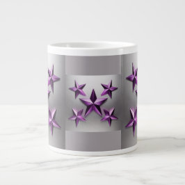Metallische Lila Sterne Gradient Gray Jumbo Tasse
