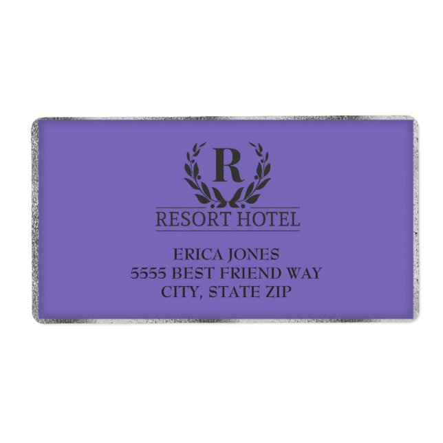 Metallische Lila und Silber-Add-Logos und Hintergr (Vorne)