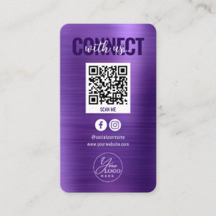 Metallische Lila Verbindung mit QR-Code für Social Visitenkarte