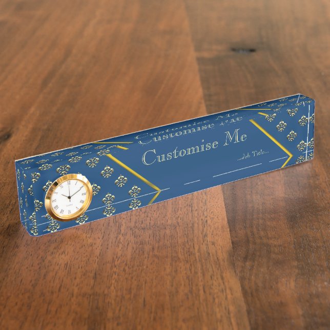 Metallische Lilie (Gold) Namensplakette (Seite)