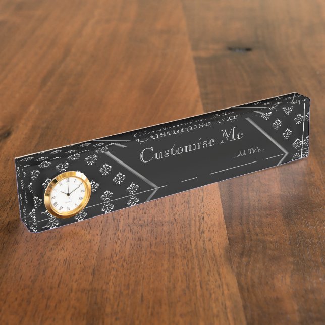 Metallische Lilie (Silber) Namensplakette (Seite)