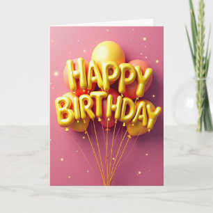 Metallische Luftballons Geburtstagskarte Karte