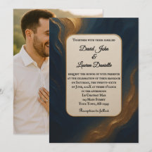 Metallische Maus Foto Hochzeitseinladung