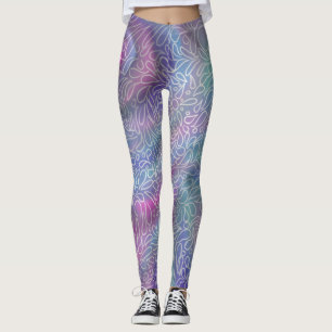 Metallische Meerjungfarben mit abstraktem Pisleys Leggings