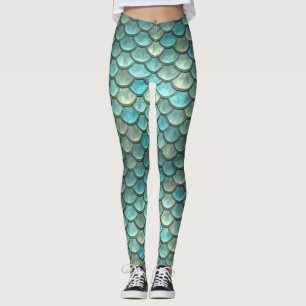 Metallische Meerjungfrau-Leggings Leggings
