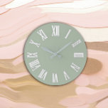 Metallische minimale römische Zahlen Silver Mint G Große Wanduhr<br><div class="desc">Einzigartig minimalistisch und dekorativ korrespondiert mit aktuellem Trend in der Wohngestaltung. Sie können die Form und Farbe der Hand ändern.</div>