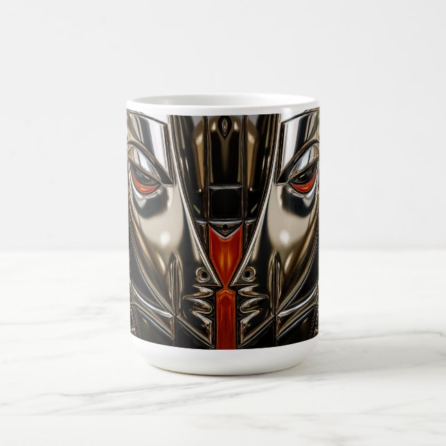 Metallische Muse Bronze und Rot Kaffeetasse (Mittel)