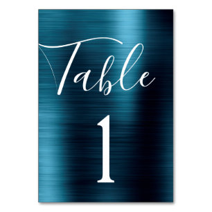 Metallische Navy-Hochzeitmetall-Tischnummer Tischnummer