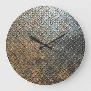 Metallische Oberfläche, reflektierender Texturhint Große Wanduhr