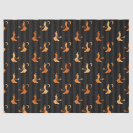 Metallische Orangenhexen, schwarz Halloween-Dekoup Seidenpapier