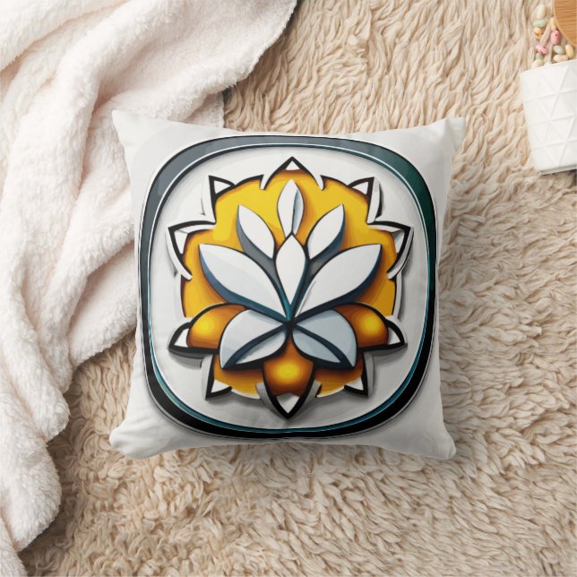 Metallische Orchidee: Eine rosa und gelbe Extravag Kissen (Decke)